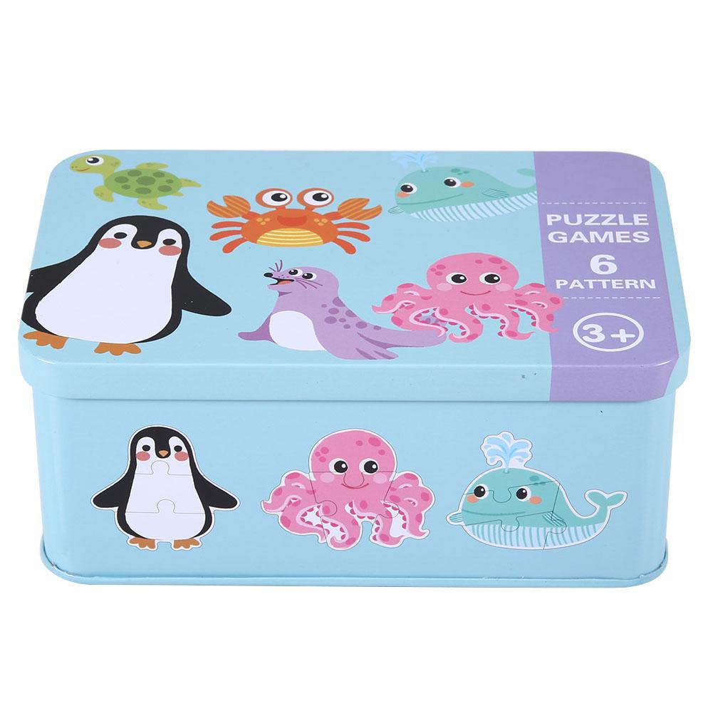 

Пазл Деревянные Ранние Развивающие Игрушки для Детей с Железным Ящиком Динозавр