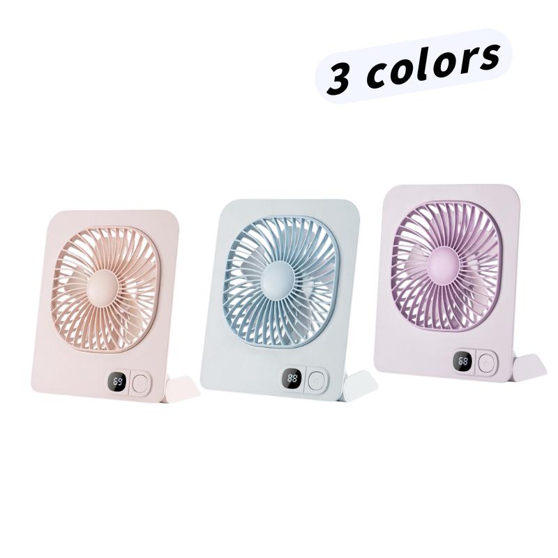 Desk Fan Table Portable USB Rechargeable Foldable Table Fan With 5 Gear Power Display Ultra Quiet Hang Fan For Office Home