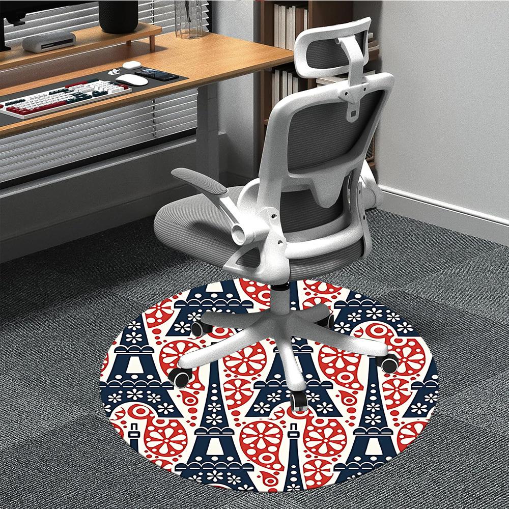 

1pc Eiffel Tower Pattern Chair Carpet for Office, Perfect for Office, Holiday Party Decoration Choice yy260314068 80cm by 80cm