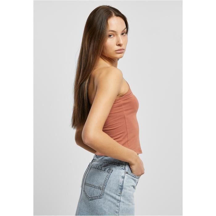 Débardeur Femme - Urban Classics - Rouge - Ajustée - 95% Coton - Bretelle Diagonale