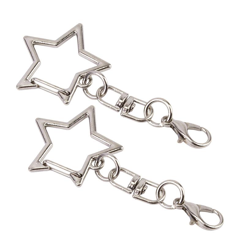 

30Pcs Unique Alloy Star Keyring Pendant Star Shaped Clasp For DIY Projects