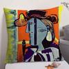 Berühmter Künstler P-Picasso Kissenbezug Natürlicher Leinen Bio-Stoff Doppelseitiger Druck Sofa Heimdekoration Geschenk Kissenhülle