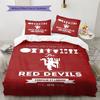 Man Utd  Pattern Bedding Quilt Set Quilt Cover Pillowcase Home Decoration Birthday Gift (1 * Duvet Cover + 2 * Pillowcase, Without Core)