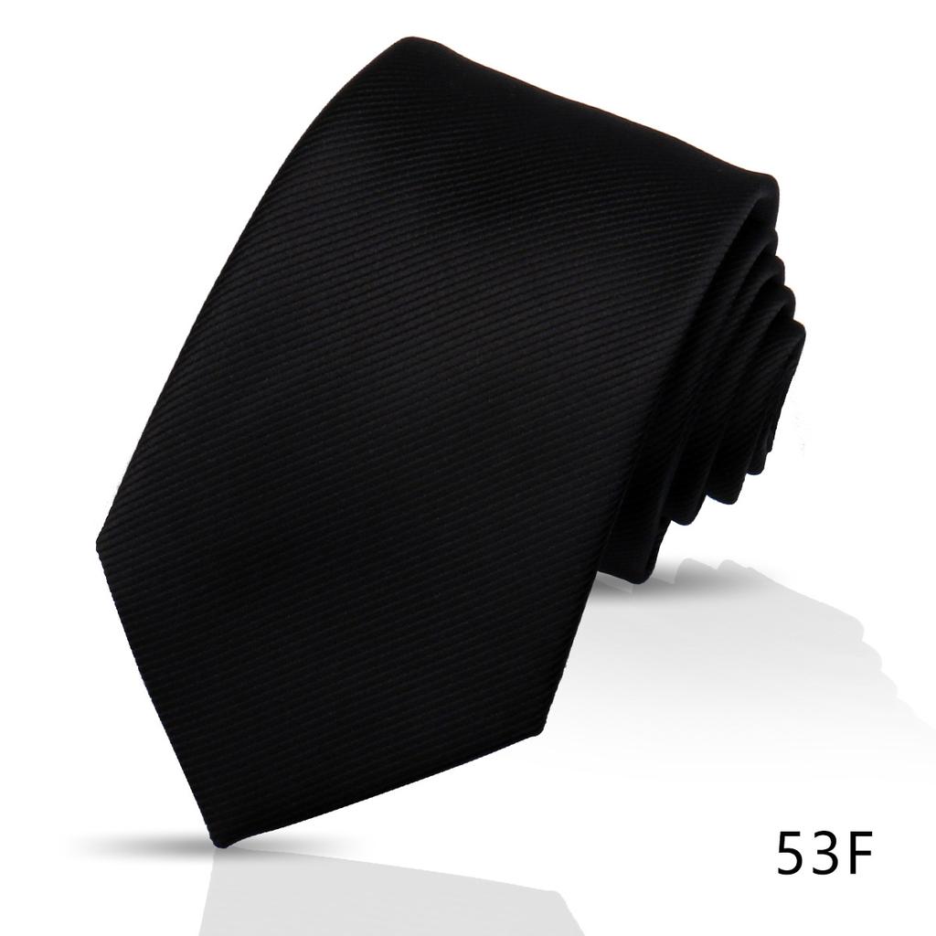 Men'S Premium Business Waterproof 8Cm Tie Polyester Trendy Sparkle 7.5Cm Pure Black Striped Hand Tie