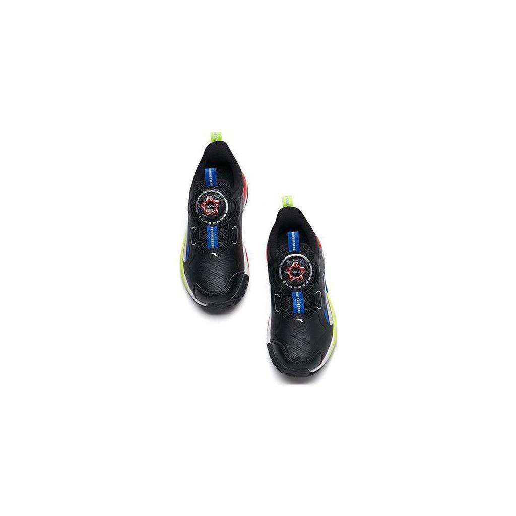 Anta Rotating Button Shock Absorbing Wear Resistant Non Slip Low Top Kids Running Shoes Kids Sneakers Black Blue 312219961N-7