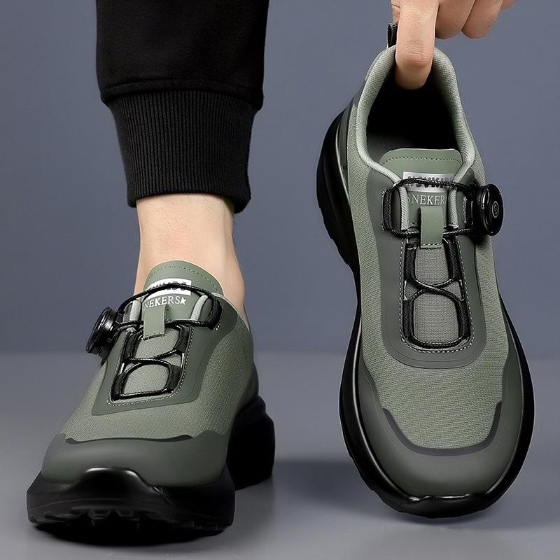 Men's Shoes Four Seasons Comfortable Platform Rotating Button Sports Shoes Men's City Outdoor Casual Shoes Hiking Hiking Shoes