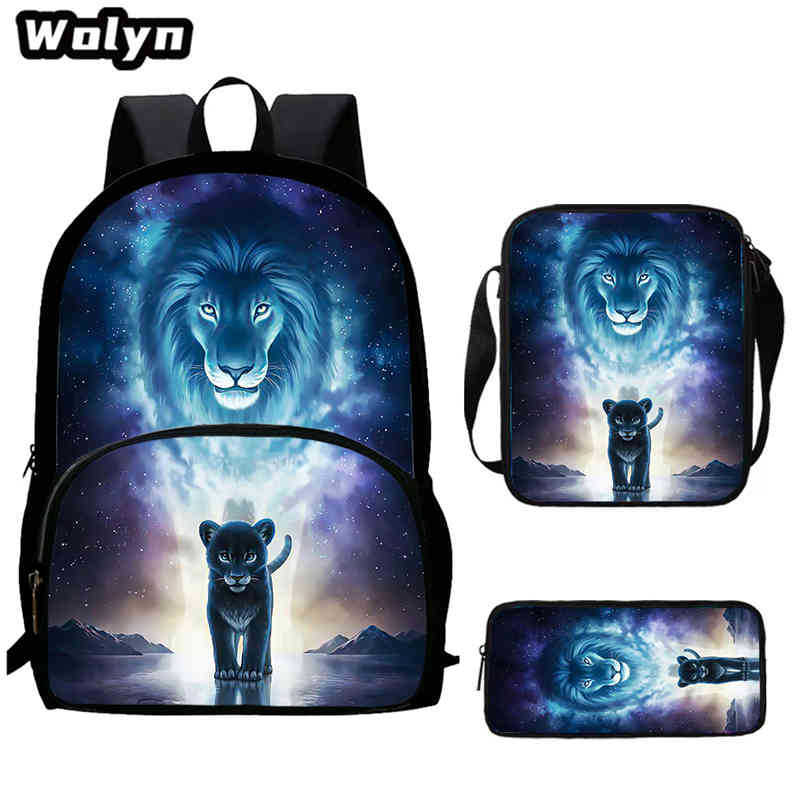 Lion King Schoolbag High Definition Printing Multi-Function Cross-Border Burden Reduction Large Capacity Backpack
