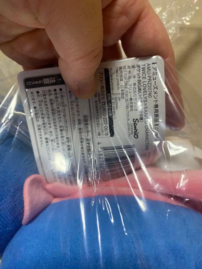 [USED] TWICE LOVELYS Sanrio Pocket Big Plush Toy Tzuyu