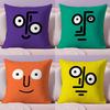 Art J-Jean J-Jullien Cute Cushion Cover Soft Short Plush Double-Sided Printing Home Decor Machine Washable Pillow Case Gift