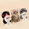 Fluffy Cute Cat Keychain Small Kawaii Glasses Key Ring Comfort Stuffed Animal  School Girls