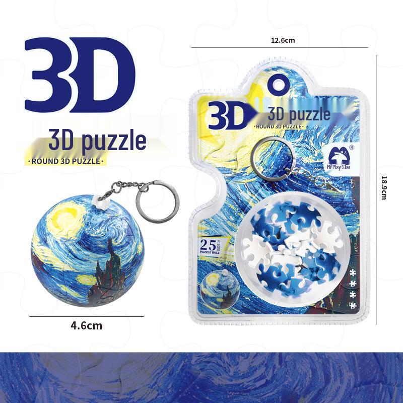

3D Сферический Пазл Брелок - Земля, Футбол, Баскетбол Дизайн