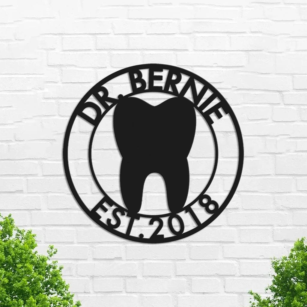 Dental Office Metal Wall Art, Dentist Gift Sign, Metal Tooth Decor, Orthodontist Waiting Room Decor, Custom Clinic Sign