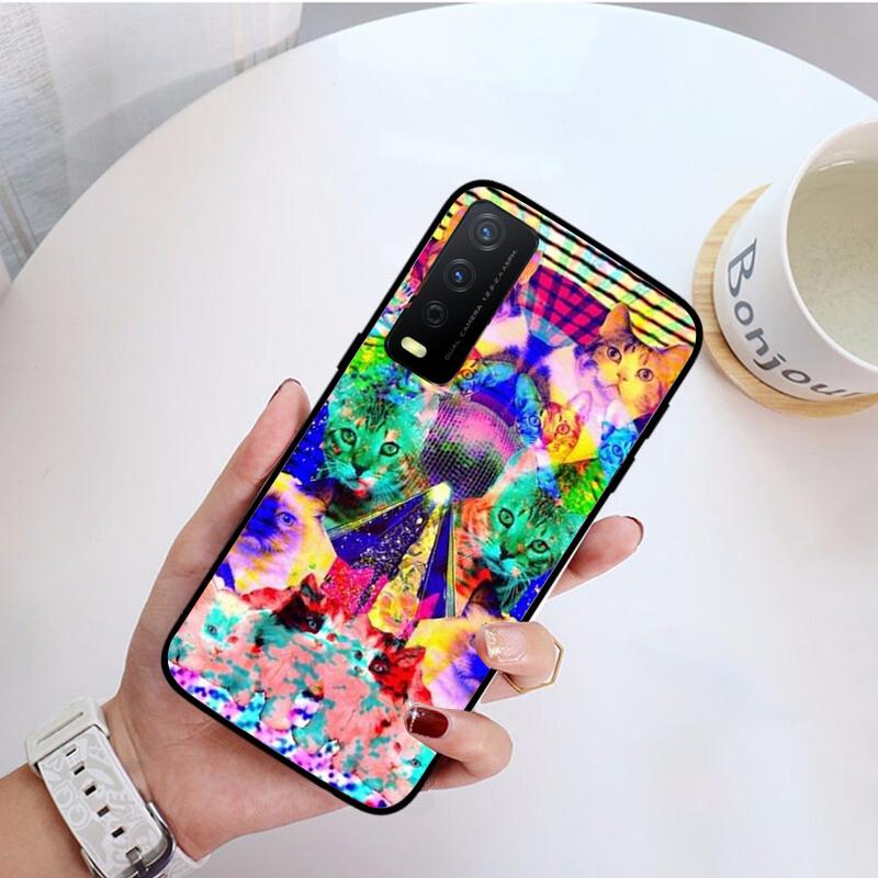 Bunte psychedelische Trippy Art Handyhülle für VIVO Y31 Y21 Y70 Y21S Y20 Y72 1907 Y12 Y11S Y53S Y33S Y55 Y76 Y51 Y15S Y01