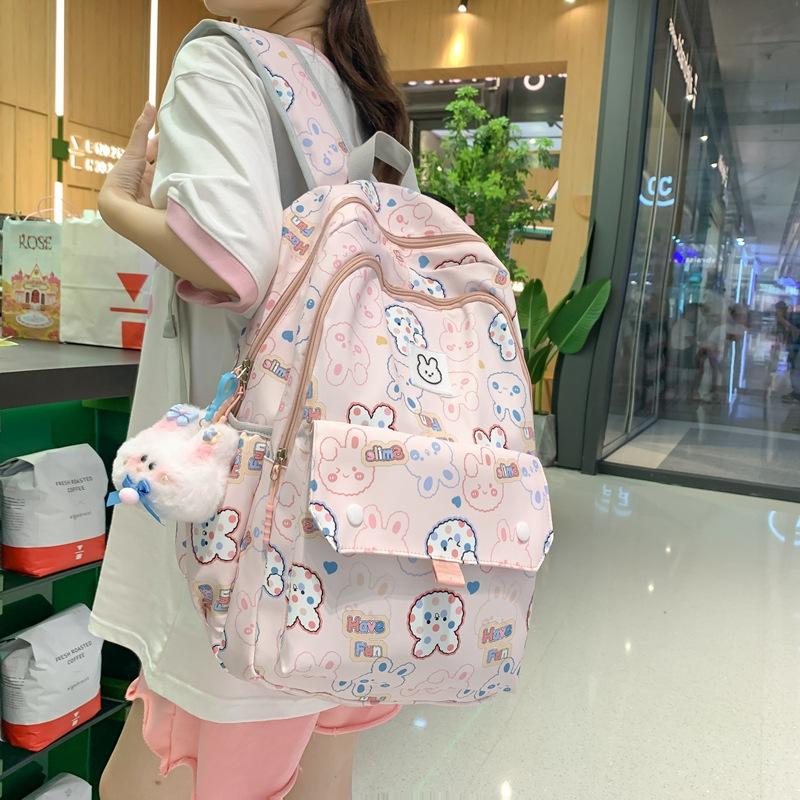 Schoolbag New Printed Cute Girl Backpack Fashion Elementary School Student Casual Backpack Junior High School College Student Commuter Backpack
