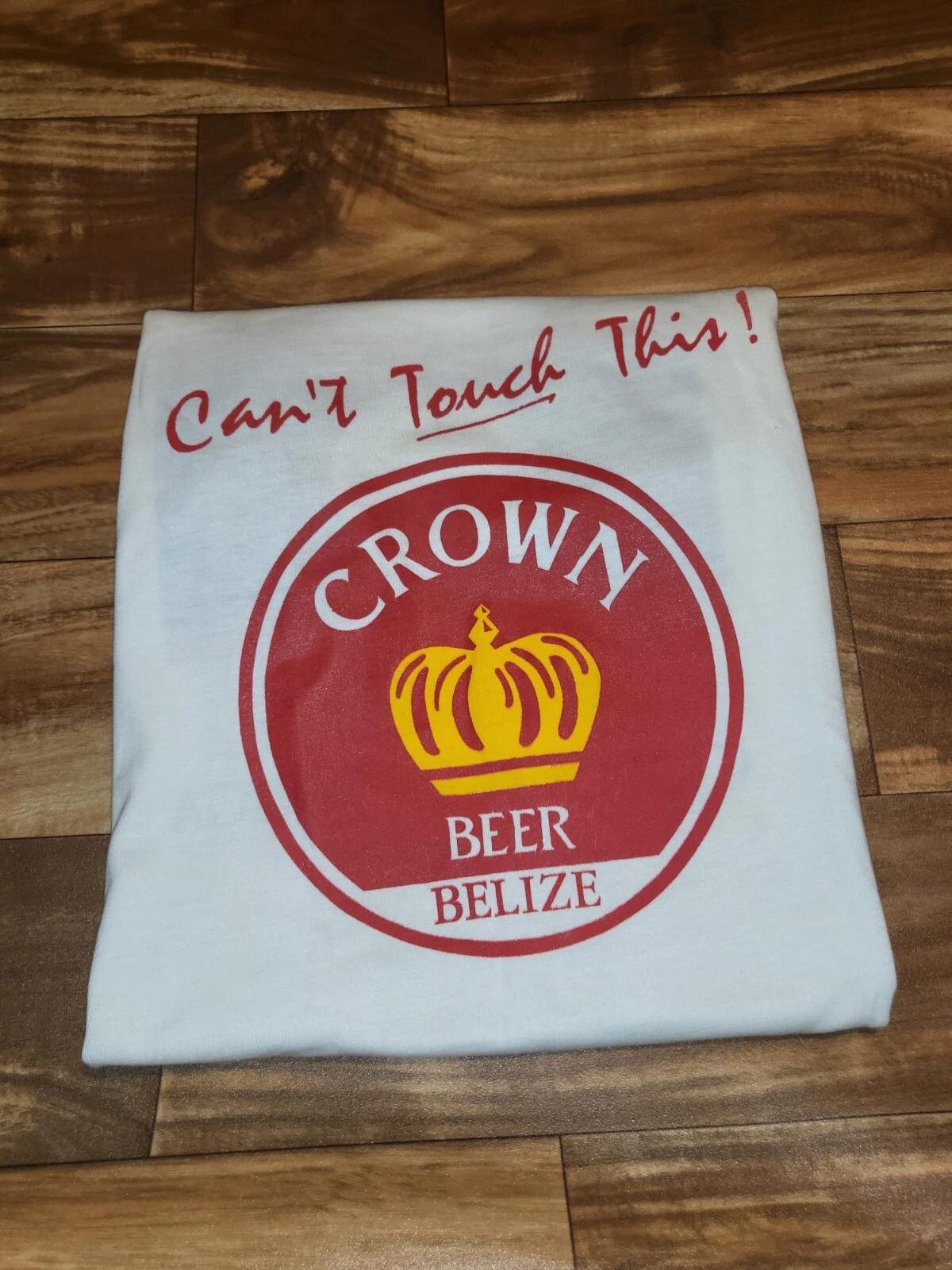 Vintage Belize Central America Crown Beer Promo Drinking White T Shirt Size XL 2XL