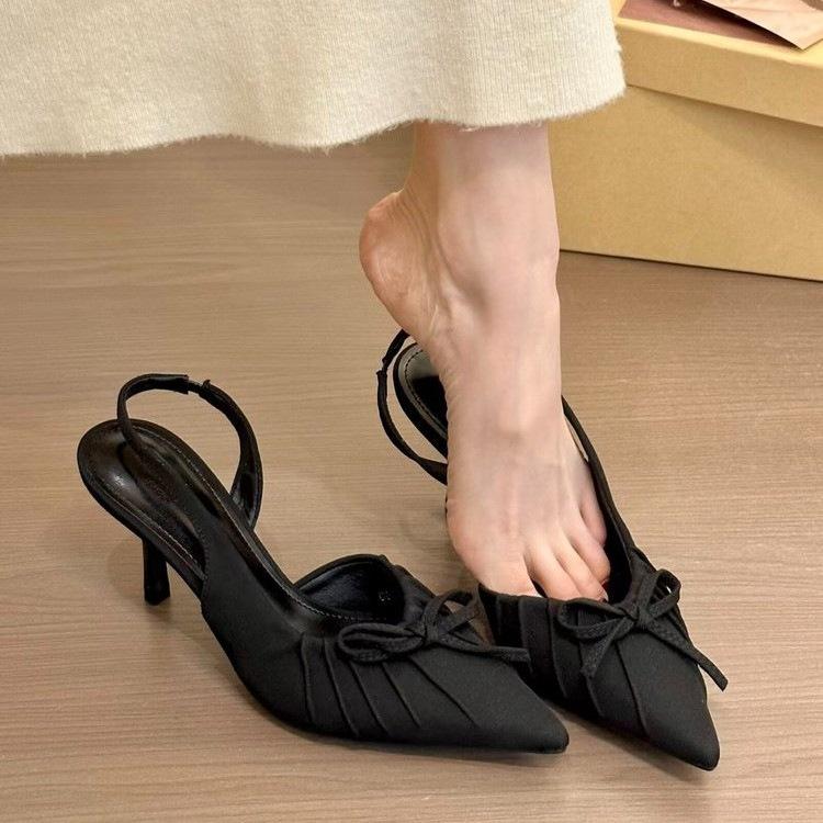 Summer Pointed Toe High Heel luxury Women Sandals Fashion Butterfly-knot Shoes Design Style Banquet Party Sandals talons femme