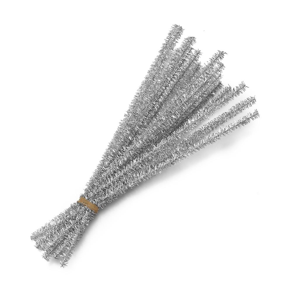 100Pcs 30cm Colorful Chenille Stem Twisted Rod Wool Root Fluffy Bar Iron Wire for DIY Handcraft Twisting Decor Jewelry Supplies