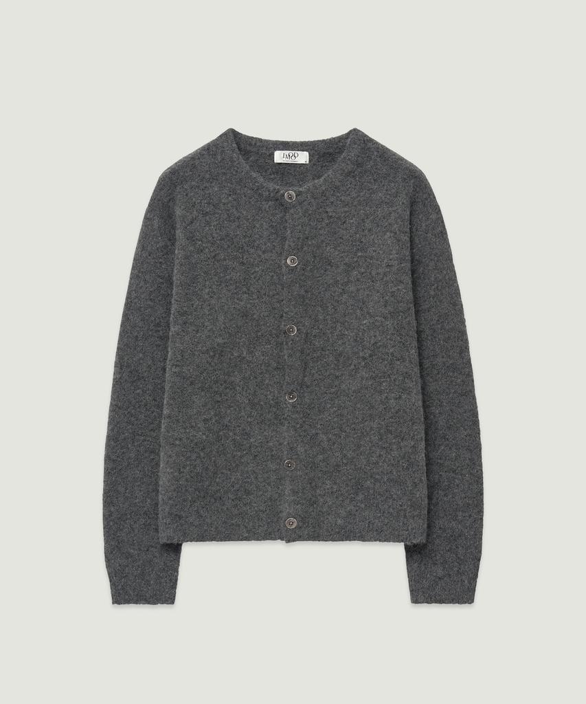 Lmood Bishop Wool Alpaca Crew Neck Cardigan Melange Gray