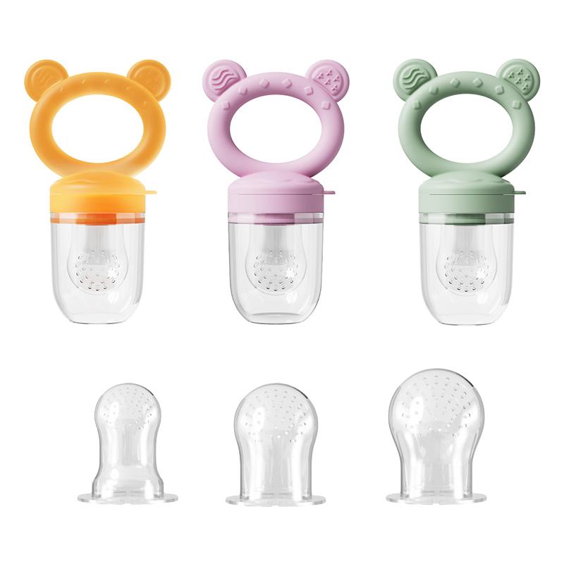 1 Set Food Grade Teething And Feeding Pacifier Silicone Fruit And Vegetable Feeder For Infants And Toddlers 6-36 Months