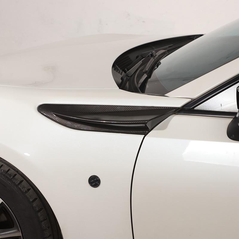 Voor Subaru BRZ Toyota 86 GT86 12-20 Auto Zijdelingse Luchtuitlaat Spatbord Vinnen Ventielkap ABS koolstofvezel textuur Exterieur Accessoires