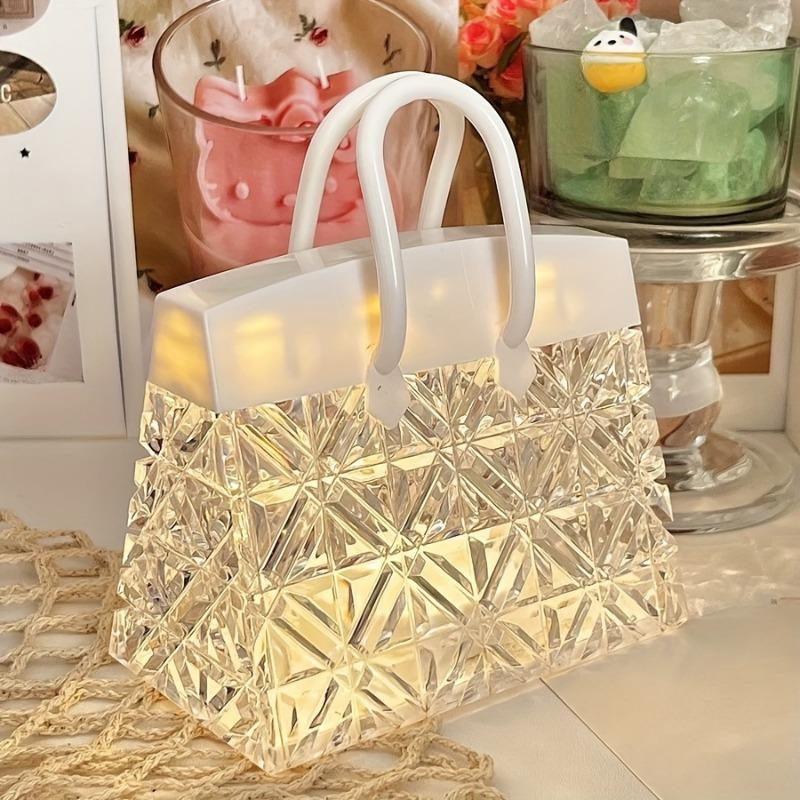 

Crystal Tote Night Light – Mood & Holiday Decorative Light for Bedroom, Parties & Home (Battery-Powered) белый