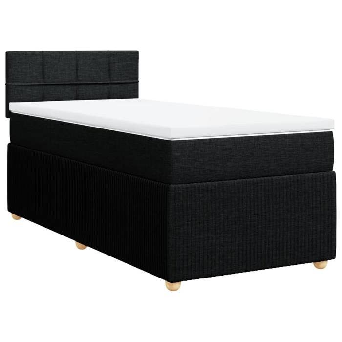 VidaXL Slat Bed Base with Mattress Black 90x200 Cm Fabric 3287341