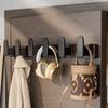 Black Walnut Wood Adhesive Hook Set Door Back Wall 3 To 8 Hooks No Drill Modern Minimalist Entryway Bathroom Key Coat