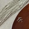 Thailand Handmade Multi-Faceted Silver Spacer Beads for DIY Bracelets - Small Loose Beads, Plain Silver, 0056.