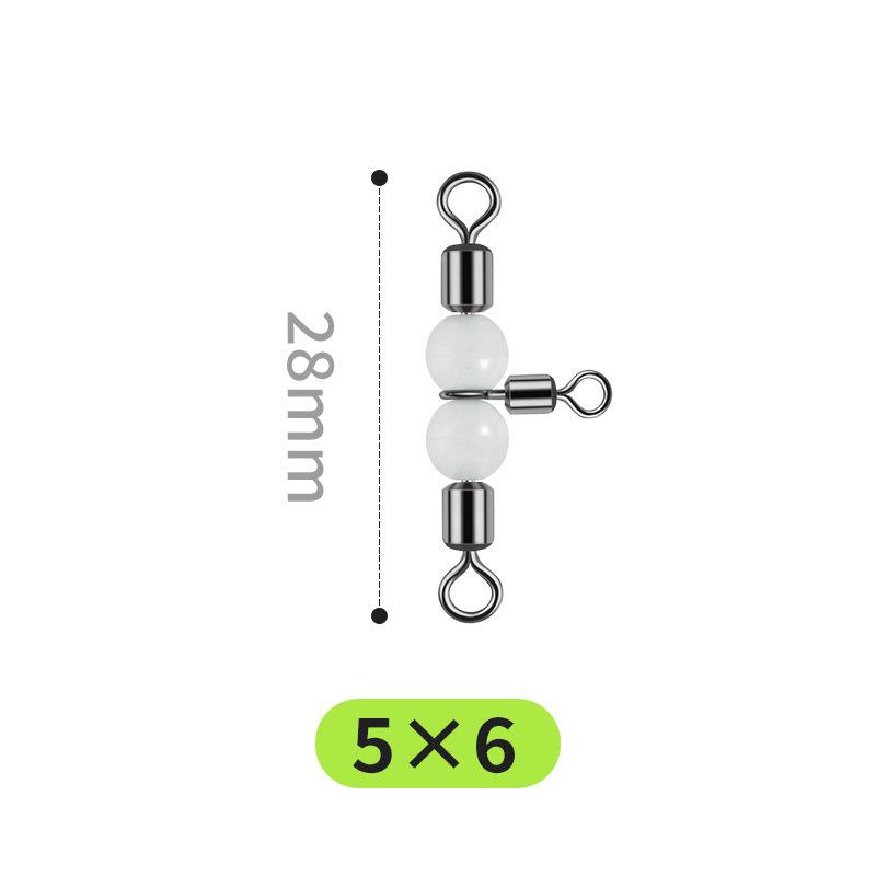 Non-Damaging T-Shaped Luminous Large Fish Swivel Hook Separator with 8-Shaped Rock Fishing Ring