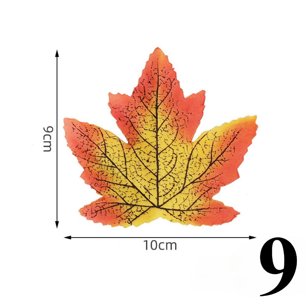 50Pcs Artificial Silk Maple Leaf Autumn Fake Leaves Garland Maple Leaves Vine Thanksgiving Halloween Wedding Party Decor