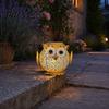 Metal Owl Solar Light, Outdoor Solar Owl Lantern, Waterproof Solar Powered Garden Light, Hanging Floral Owl Lantern for Patio Yard Porch