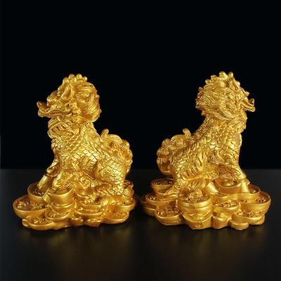 Feng Shui Statuetka Kylina Figurka na Bogactwo Wystrój Biurka Domowego Rzeźba