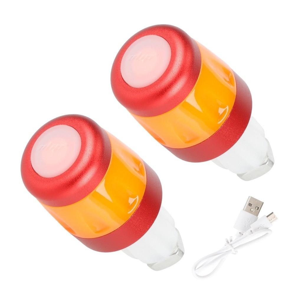 

Waterproof Handlebar Grip Lights LED Lamp End-Plug Lights Mountain Bikes помаранчевий/червоний