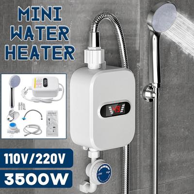 3500W 220V/110V Wall Mounted Instant Electric Water Heater Digital Display for Kitchen Bathroom Mini Shower Water Heater