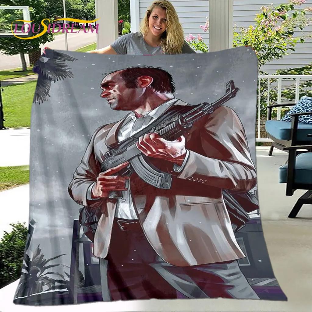 Grand Theft Auto GTA Game Gamer Soft Plush Blanket,Flannel Blanket Throw Blanket for Living Room Bedroom Bed Sofa Picnic Cover