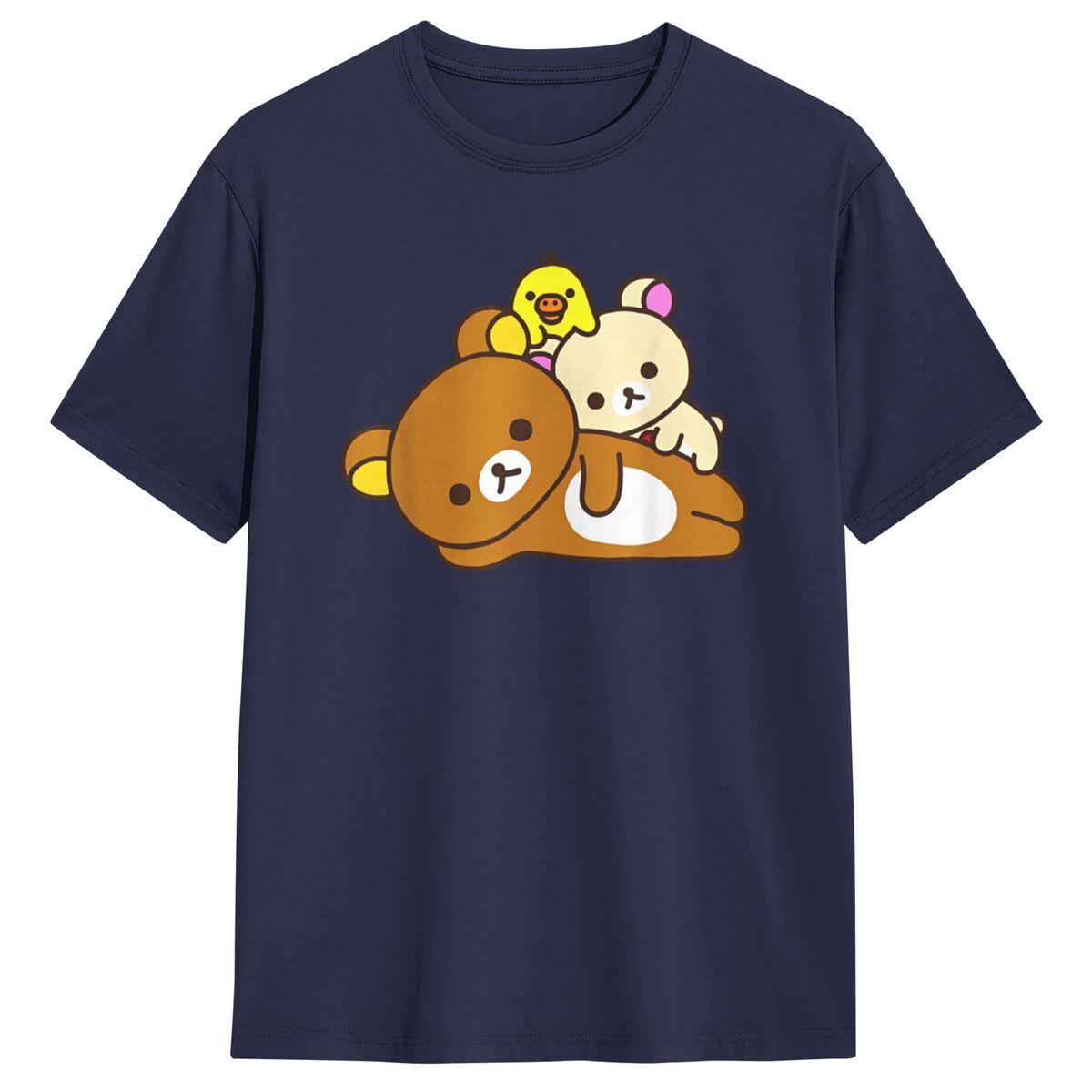 

Men Women T Shirt Rilakkuma Bear Face T-Shirts Fashion Beach Tee Shirt Y2K Basic Pattern Cotton Clothes Gift Idea 4XL