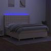 VidaXL Slat Bed Base with Mattress and LED, Upholstered Bed, Double Bed, Adult Bed for Interior Bedroom, 3139210