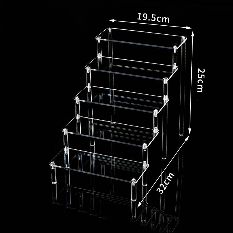 Clear Acrylic Display Stand For Anime Figures Cupcake Shelf Organizer Desserts Holder Jewels Display Risers Stand Perfume Stand