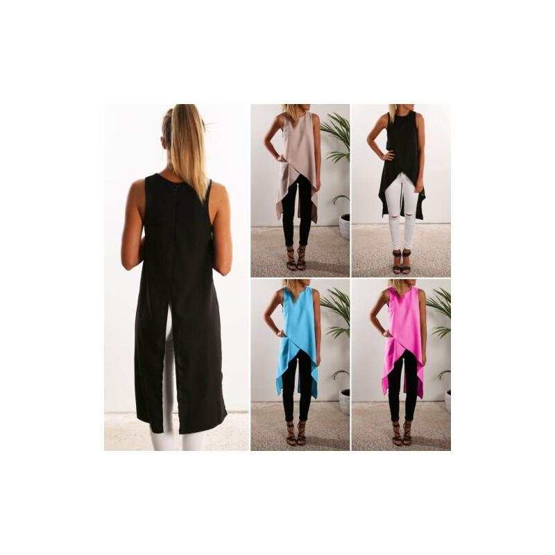 Damen Rmellos Longshirt Sommer Westen Tank Bluse Hemd Shirt Tunika Oberteil Top In Premium Quality For Effortless Versatility And Timeless Style