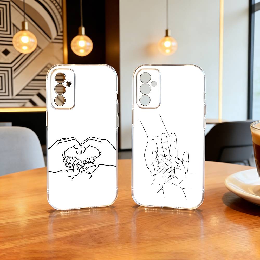 Baby Mom daughter Son Dad Hand Phone Case Transparent Silicone Soft For SamsungA10,12,20,21S,30,31,40,50,51,52,70,71