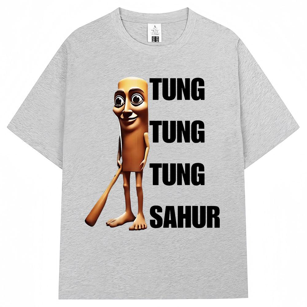 Tung Tung Tung Sahur Funny Baseball Bat Meme T Shirt Men Women Fashion Humor Popular T Shirts Loose Summer ONeck Cotton TShirt