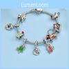 Santa Snowflake Jewelry Bracelet With Metal Beads For Christmas Party Accessories