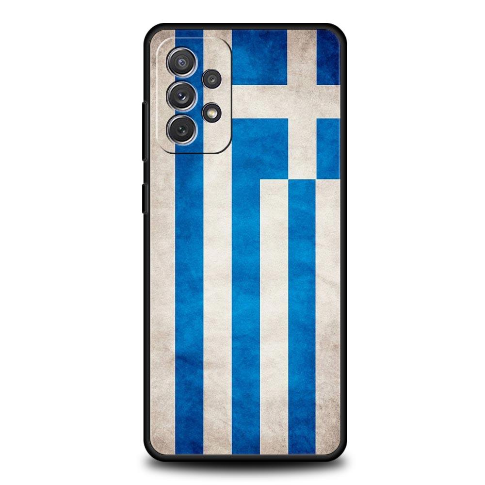 Phone Case for Samsung Galaxy A13 A15 A17 A07 A21S A22 A23 A25 A31 A73 A32 A52 A52S A41 5G Soft TPU Shell Greece Greek Flag Bags