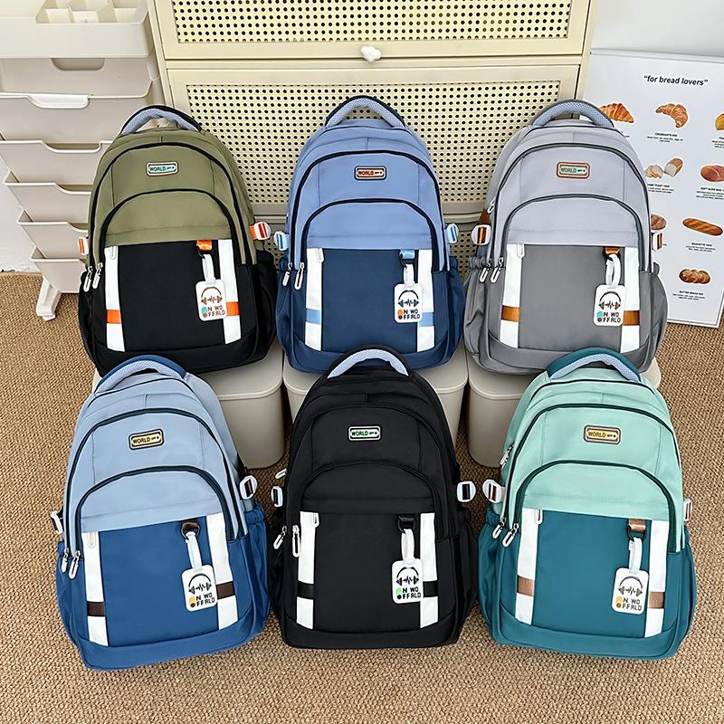 New Style of Junior and Senior High School Students' School Bag Korean Style Street Fashion Casual Backpack Large Capacity Simple Campus Backpack