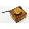 Vintage Antique Look Brass Analog Ship Pocket Watch with Wooden Box (Clear, Brown, 2 inch)