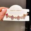 18k Gold Plated Clover Bracelet With Zircon Flowers For Women Elegant Jewelry Gift