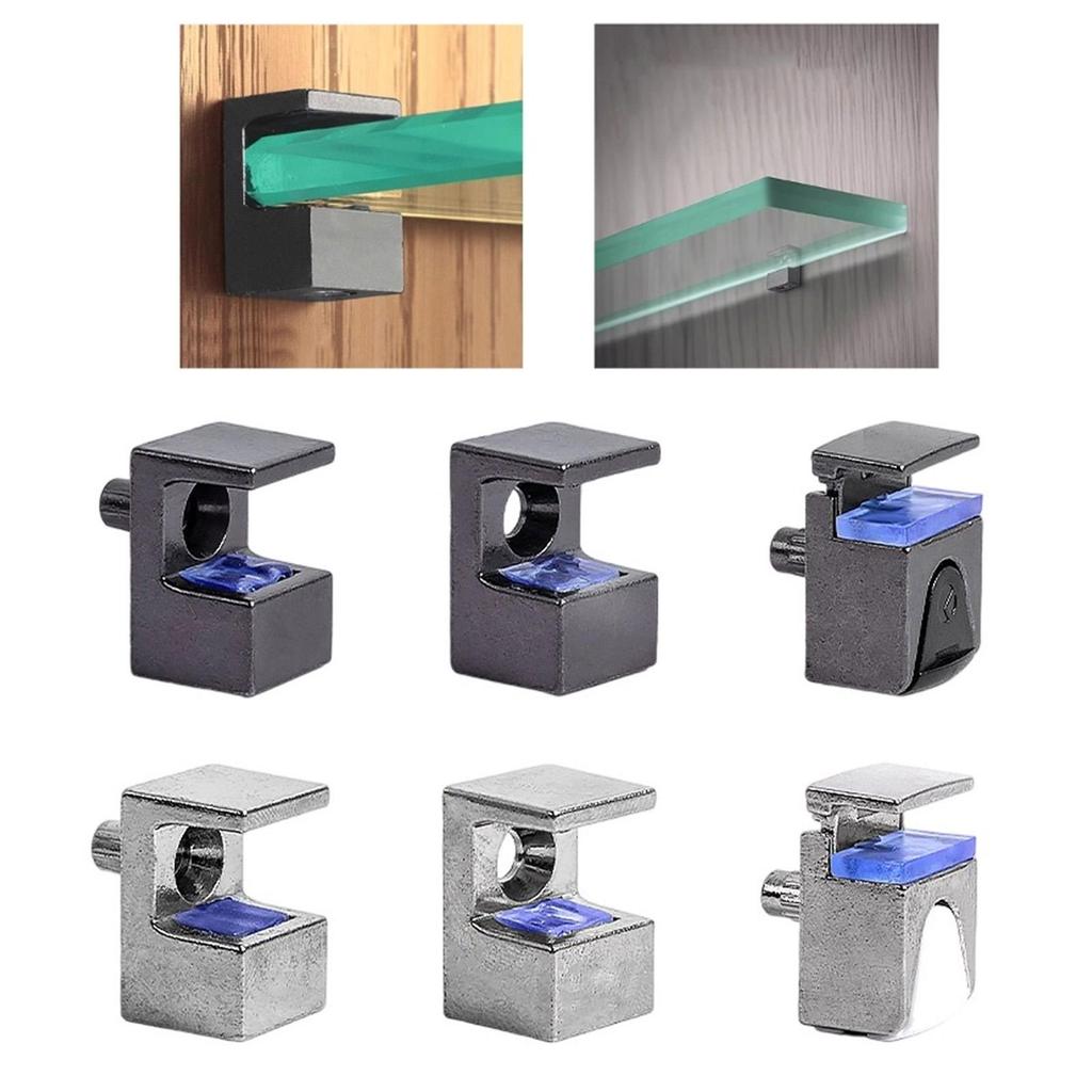 Robuste Morsetti in Lega di Zinco per Vetro 4 Pezzi Design Regolabili per Spessore Vetro 10 12 mm Adatti a Vari Stili di Casa