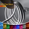 24V Neon Led Strip Lights 2835 IP67 Waterproof Soft Neon Rope Light Orange Red Blue Green White Pink Yellow for Home Decoration