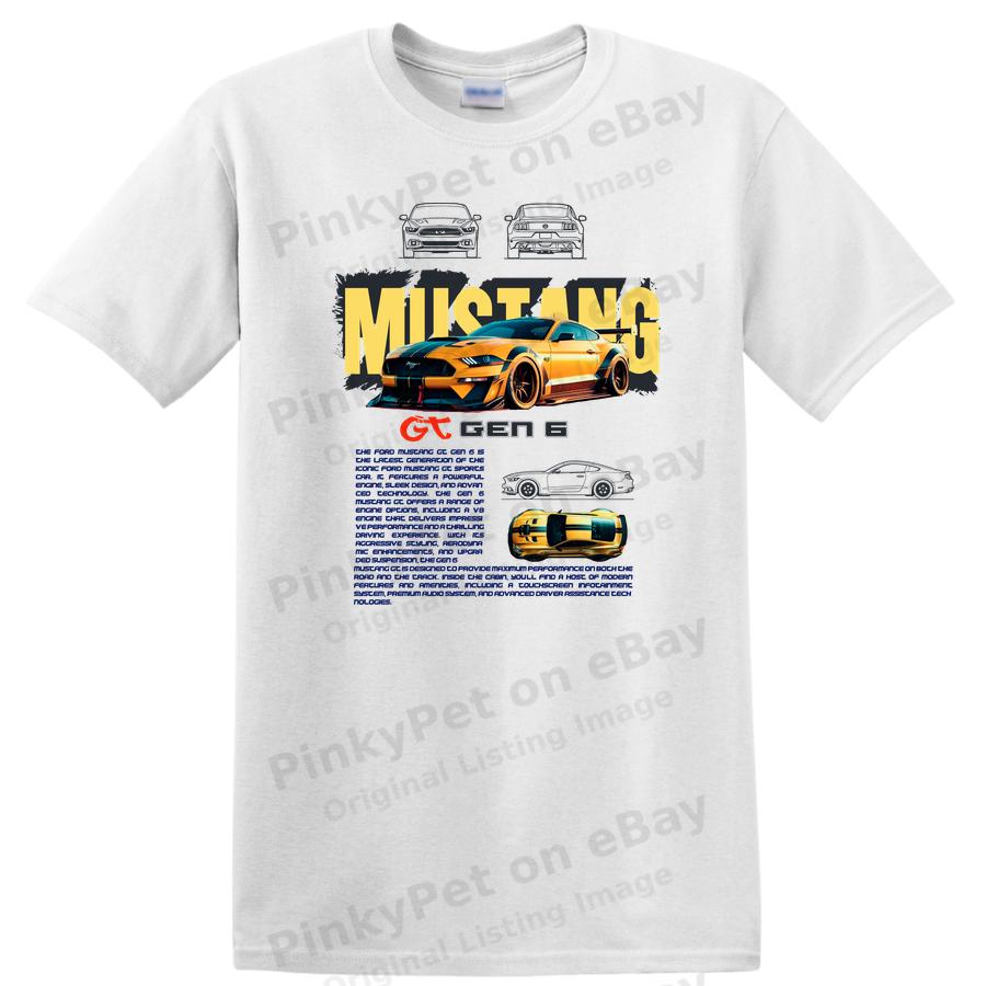 Mustang Car Racing T Shirt Graphic Tee Cool Sports Car Design Fan Gift
