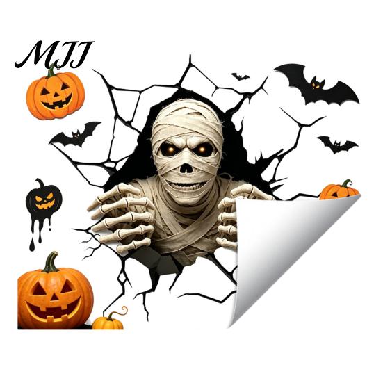 Bedroom Spooky Wall Stickers Halloween Stickers, Self Adhesive Vinyl Decals, Waterproof Removable Decals for Party Home Store Decor Peel And Stick